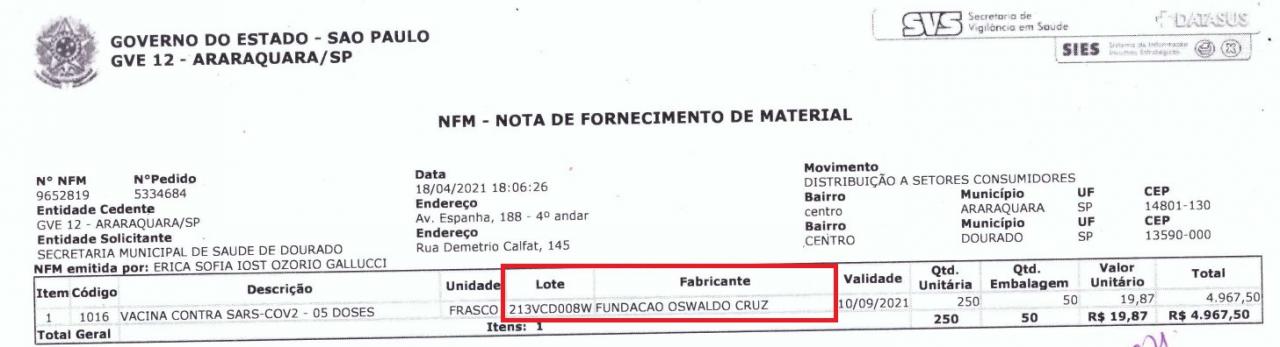 Foto 7 de 7 — Dourado está na lista de cidades que aplicaram doses vencidas de vacina; veja
